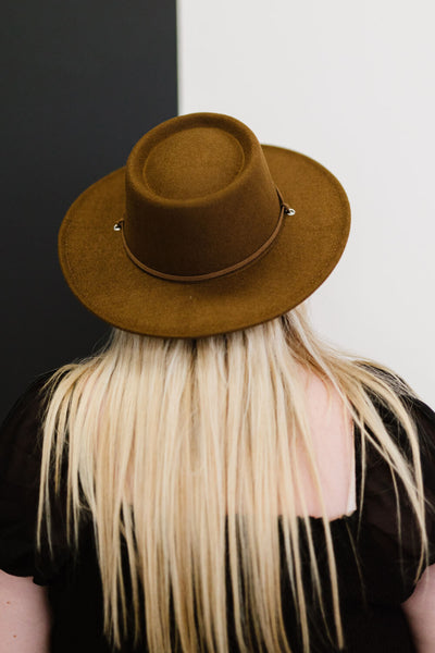 Faux Leather Strap Fedora