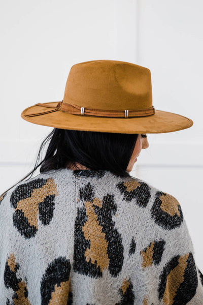 Wide Brim with faux leather strap Fedora Hat