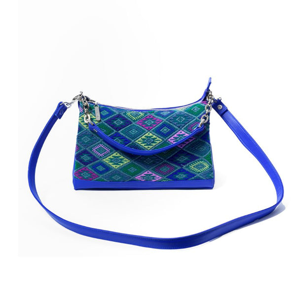 BLUE SHOULDER and CROSS BODY Leather Bag