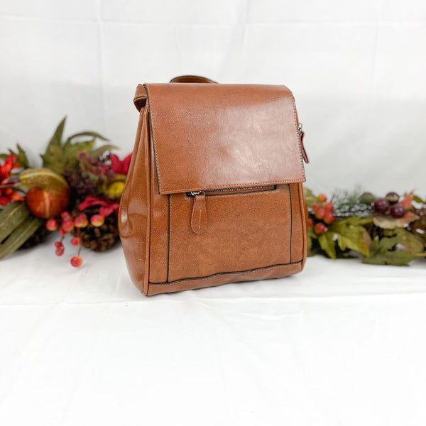 Versatile leather backpack