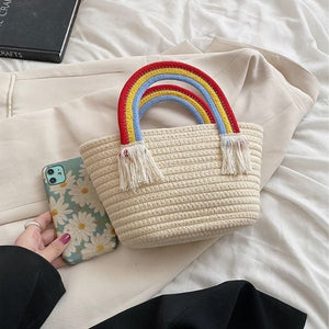 Rainbow natural mini bag
